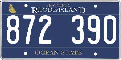 RI license plate 872390