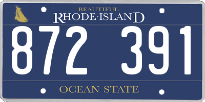 RI license plate 872391