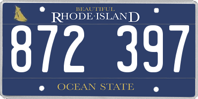 RI license plate 872397
