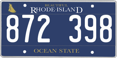 RI license plate 872398