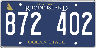 RI license plate 872402