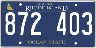 RI license plate 872403