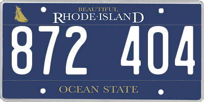 RI license plate 872404