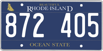 RI license plate 872405