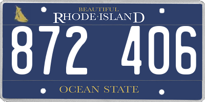 RI license plate 872406