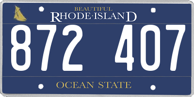 RI license plate 872407