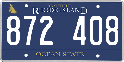 RI license plate 872408