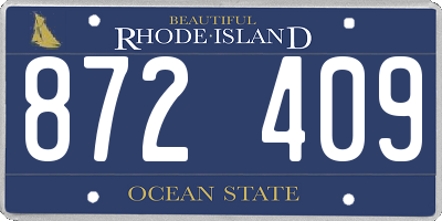 RI license plate 872409
