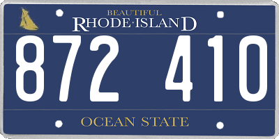 RI license plate 872410