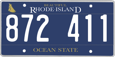 RI license plate 872411