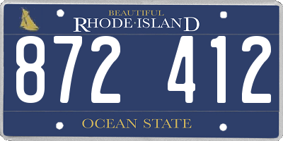 RI license plate 872412