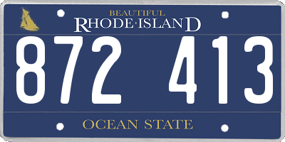 RI license plate 872413
