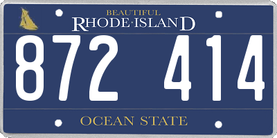 RI license plate 872414