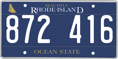 RI license plate 872416