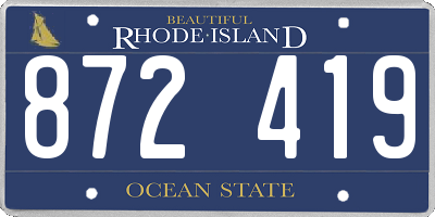 RI license plate 872419
