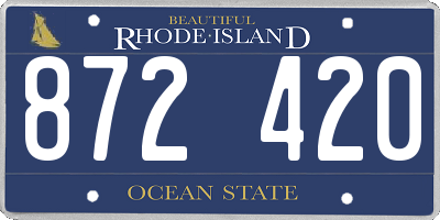 RI license plate 872420