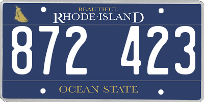 RI license plate 872423