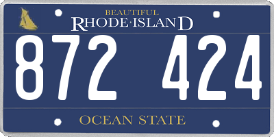RI license plate 872424