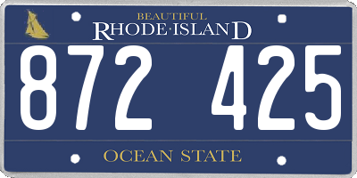 RI license plate 872425