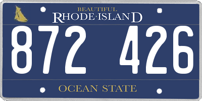 RI license plate 872426