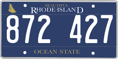 RI license plate 872427