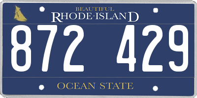 RI license plate 872429