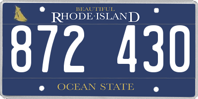 RI license plate 872430