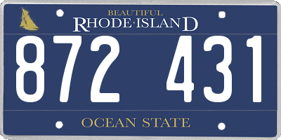 RI license plate 872431
