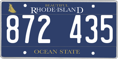 RI license plate 872435