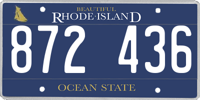 RI license plate 872436