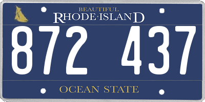 RI license plate 872437