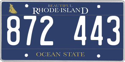 RI license plate 872443