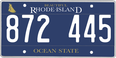 RI license plate 872445
