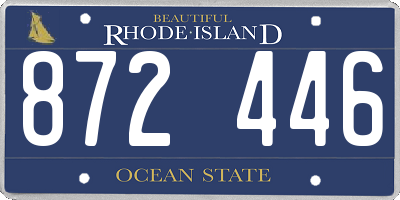 RI license plate 872446