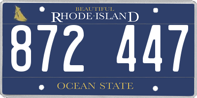 RI license plate 872447