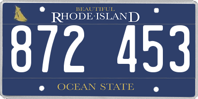 RI license plate 872453