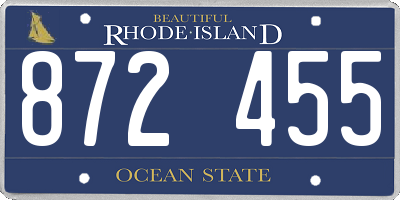 RI license plate 872455
