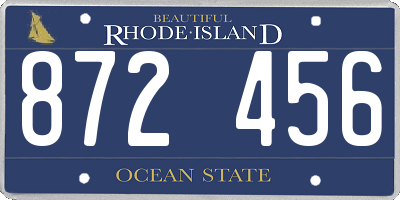 RI license plate 872456