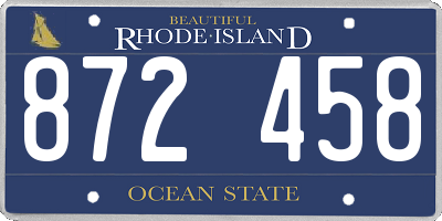 RI license plate 872458