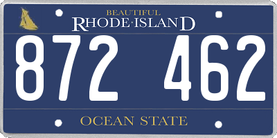 RI license plate 872462