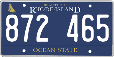 RI license plate 872465