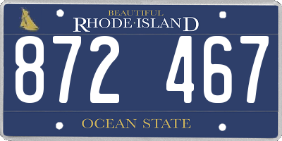 RI license plate 872467