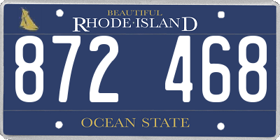 RI license plate 872468