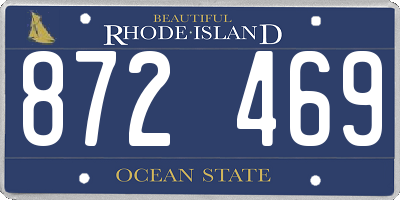 RI license plate 872469
