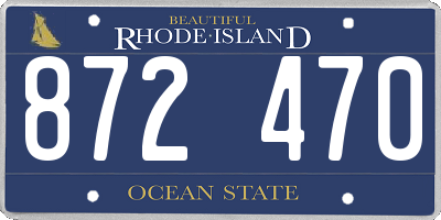RI license plate 872470
