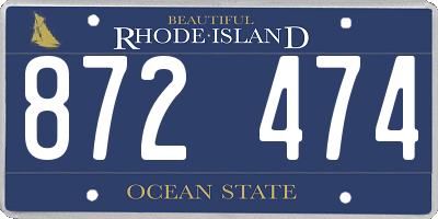 RI license plate 872474