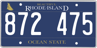 RI license plate 872475