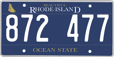 RI license plate 872477