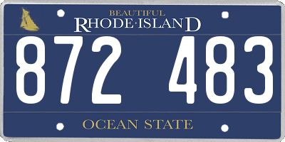 RI license plate 872483