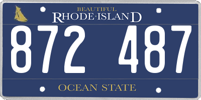 RI license plate 872487